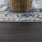 Rachel Navy Traditional Vintage Area Rug by Hauteloom