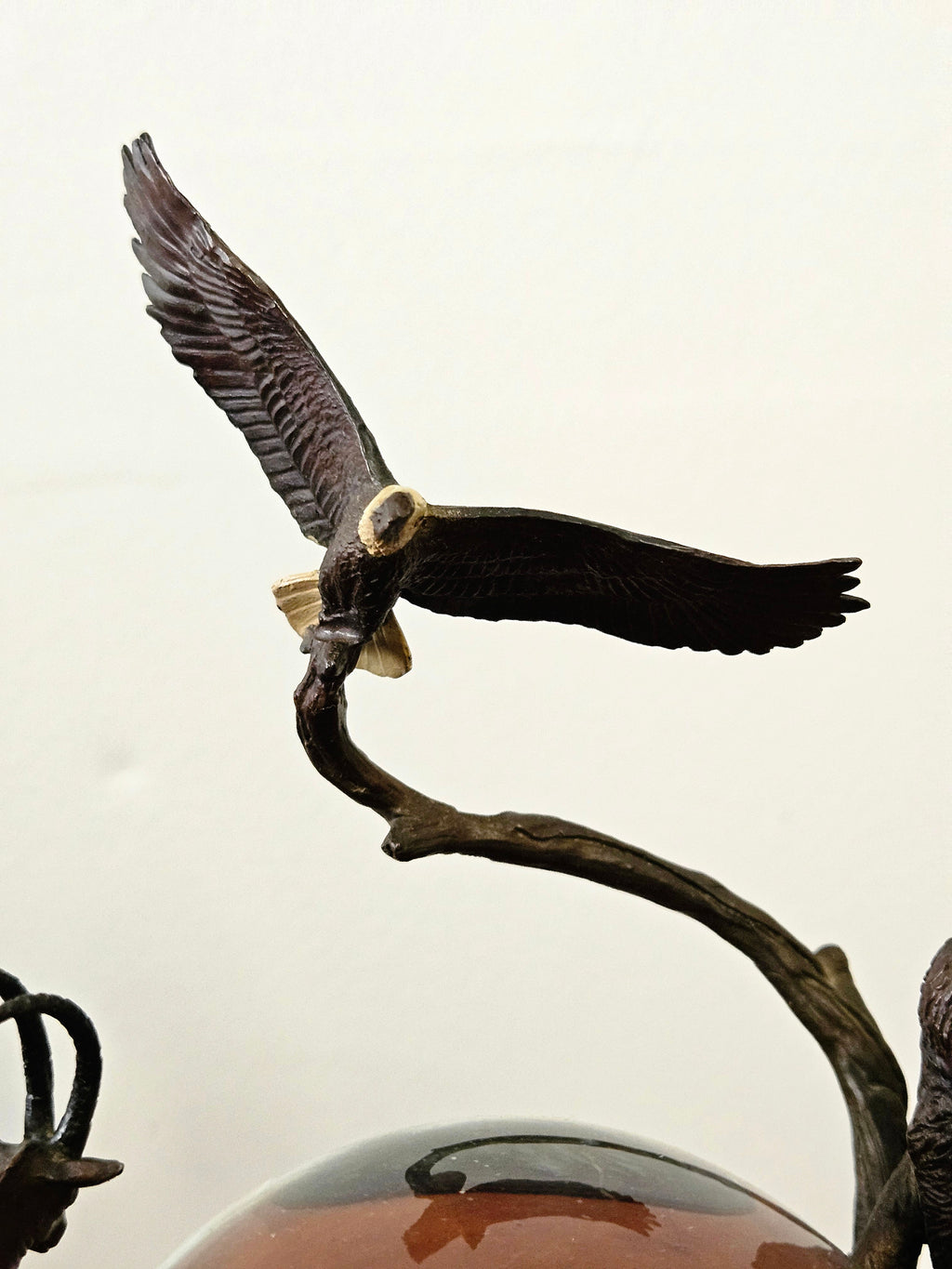 Vintage Franklin Mint "Guardians of the World" Bronze Sculpture & Crystal Ball by Steven D. Lord