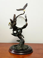 Vintage Franklin Mint "Guardians of the World" Bronze Sculpture & Crystal Ball by Steven D. Lord