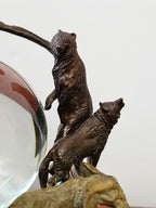 Vintage Franklin Mint "Guardians of the World" Bronze Sculpture & Crystal Ball by Steven D. Lord