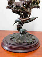Vintage Franklin Mint "Guardians of the World" Bronze Sculpture & Crystal Ball by Steven D. Lord